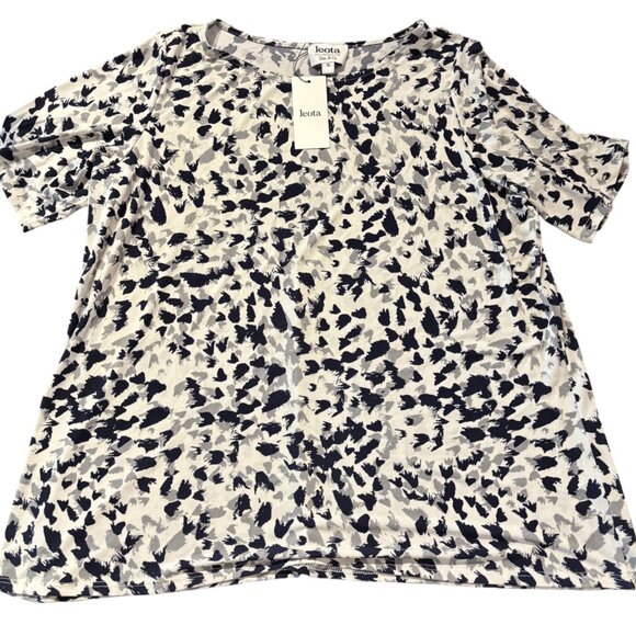 Leota exclusively for Dia & Co Dia short sleeve tunic top Snow Leopard 2XL NWT - Picture 5 of 10